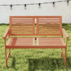 Costway 2-Person Patio Bench With Slatted Backrest And Seat Garden Loveseat Chair Furniture -Costway GUEST c5dd574e 8cc1 4809 bb6d abd9d83882b7