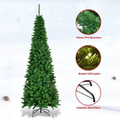 Costway 7.5ft Pre-Lit Hinged Pencil Christmas Tree 350 White Lights -Costway GUEST c698253c 1782 4c9e 90e6 d05e2053607d