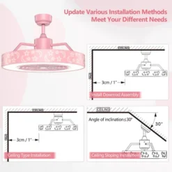 Costway 23'' Ceiling Fan W/LED Light Adjustable Color 3 Speeds Remote Control -Costway GUEST c6cea95a 7ba0 4636 b617 761b65db2b04
