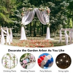 Costway 81" Metal Garden Arbor Garden Arch Trellis Wedding Arch Decoration Black -Costway GUEST c6e2b2b7 0e9b 4309 a17d ddd9d3802afd
