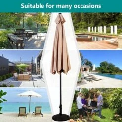 Costway 10FT Patio Umbrella 6 Ribs Market Steel Tilt W/Crank Outdoor Garden Beige -Costway GUEST c726f2b6 88cc 4882 a73e 8731a0f6dd16