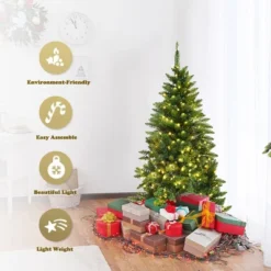 Costway 5ft Pre-lit PVC Artificial Half Christmas Tree 250 LED Lights -Costway GUEST c7472f73 3814 415e b6b9 5c3851ed90e3