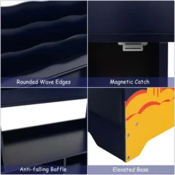 Costway Toy Storage Organizer 3-In-1 Kids Toy Shelf With Book Shelf, Storage Cabinet White/Blue -Costway GUEST c7558d89 5f3b 42f4 a0e0 33c3f17f0ad1