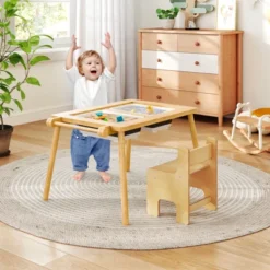 Costway Sensory Table & Chair Set For Kids 2-8 With Foldable Bins For Sand/Water & Paper White/Beige 15 Costway Sensory Table & Chair Set For Kids 2-8 With Foldable Bins For Sand/Water & Paper White/Beige -Costway GUEST c76e1af8 1201 435c acb6 125c32f7c339