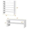 Costway 3 PCS Stackable Shoe Rack 31-Inch Horizontal Organizer 2-tier StorageShelf WhiteBrown -Costway GUEST c76e9b27 9920 463a 8450 39a34ccdb7b4