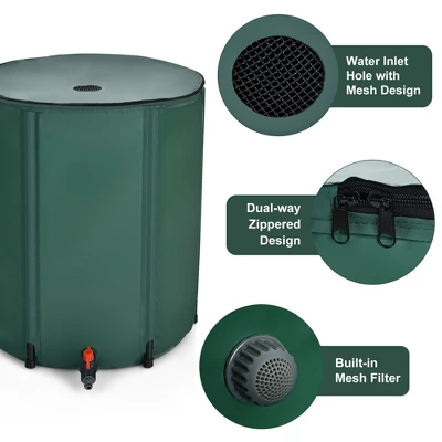 Costway 60 Gallon Portable Rain Barrel Collapsible Tank Water Collector Spigot Filter 9 Costway 60 Gallon Portable Rain Barrel Collapsible Tank Water Collector Spigot Filter - Image 7