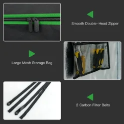 Costway 32''x32''x63''Mylar Hydroponic Grow Tent W/Observation Window & Floor Tray GrayBlack -Costway GUEST c77ddf7d 236c 4551 9699 147fb32e5de1