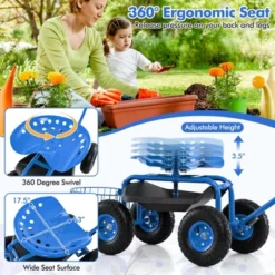 Costway Garden Cart Rolling Work Seat Wagon Scooter For Planting With Extendable Handle Blue/Red/Green 19 Costway Garden Cart Rolling Work Seat Wagon Scooter For Planting With Extendable Handle Blue/Red/Green -Costway GUEST c78c8019 3929 4709 b66a 064a2878860b