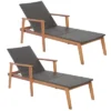 Costway 2PCS Patio Rattan Chaise Lounge Chair Recliner Back Adjustable Acacia Wood -Costway GUEST c791b8da d282 4163 813e cf1d1a73cc3a