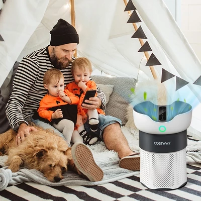 Costway Air Purifier For Home Office Up To 1300 Sq Ft H13 True HEPA Filter Air Cleaner 3 Costway Air Purifier For Home Office Up To 1300 Sq Ft H13 True HEPA Filter Air Cleaner