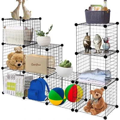 Costway 12 Cube Grid Wire Organizer Wardrobe Shelves Bookcase DIY 11 Costway 12 Cube Grid Wire Organizer Wardrobe Shelves Bookcase DIY - Image 9