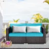 Costway 4PCS Patio Rattan Corner Sofa With Blue Cushion -Costway GUEST c7e7e8aa 9e83 4d5e 94b2 f656e367f61a
