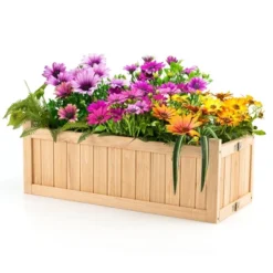 Costway Outdoor Wooden Planter Box Folding Raised Garden Plant Container W/Drainage Hole 21 Costway Outdoor Wooden Planter Box Folding Raised Garden Plant Container W/Drainage Hole -Costway GUEST c8073ec3 8ede 4f86 9021 07fb8673c4a9