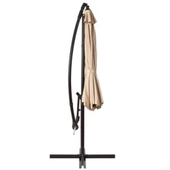 Costway 10FT Patio Offset Hanging Umbrella Easy Tilt Adjustment 8 Ribs Backyard BurgundyBeigeTanBlue -Costway GUEST c9057aa8 78e1 4ff0 91e3 889e83d78a01