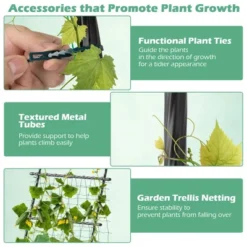 Costway 74" Garden Cucumber Trellis For Plant Climbing With PE-Coated Frame, Trellis Net -Costway GUEST c96549a5 90a5 4218 9e6b b2e3311445bf