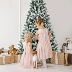 Costway 6ft Pre-lit Snow Flocked Hinged Christmas Tree W/ 928 Tips & Metal Stand -Costway GUEST c9c40d96 d24c 4861 ad95 e7481f786f0a