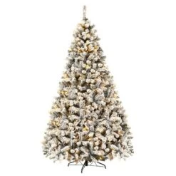 Costway 6ft/7.5ft/9ft Pre-Lit Premium Snow Flocked Hinged Artificial Christmas Tree With 250 Lights/450 Light/550 Lights -Costway GUEST c9c6db8a 699a 4ead 89d9 ee8655f3593e