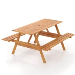 Costway 6 Person Picnic Table Set With Patio Table 2 Built-in Benches 2" Umbrella Hole 20 Costway 6 Person Picnic Table Set With Patio Table 2 Built-in Benches 2" Umbrella Hole -Costway GUEST c9f29bea e77d 40e8 9c65 4e8ca451abad