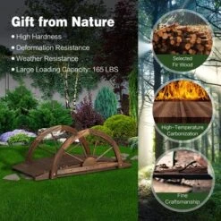 Costway 3.3FT Garden Bridge Classic Arc Wooden Bridge Decorative Garden Landscape -Costway GUEST ca51326f 0f78 45b4 9633 f204e8002cc3