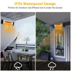 Costway 1500W Wall-Mounted Infrared Patio Heater Outdoor Indoor W/ Remote Control 17 Costway 1500W Wall-Mounted Infrared Patio Heater Outdoor Indoor W/ Remote Control -Costway GUEST ca782088 89a5 4350 8279 7d564b301565