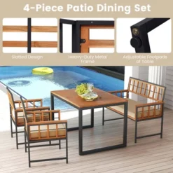 Costway 4 Piece Patio Dining Set Outdoor Wood Dining Furniture With 2 Chairs & 1 Lovesea -Costway GUEST cad87e81 8a50 4189 a9b2 d1fa7ef10c42