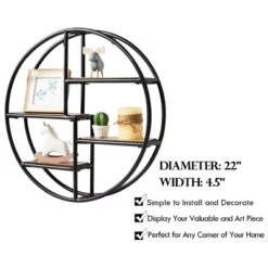 Costway Hanging Storage Shelf Round Circular Wall-Mounted 4-Tier Rack Room Decoration -Costway GUEST caf53e95 3584 455c 875b 92b632487592