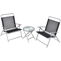 Costway 3pcs Patio Folding Table Chair Set Extra-Large Seat Metal Frame Portable Outdoor -Costway GUEST cb595b15 e6d4 4bfb b738 acbd53495383