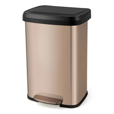Costway 13.2 Gallon Step Trash Can Stainless Steel Airtight Garbage Bin For Home Kitchen Golden/Silver 11 Costway 13.2 Gallon Step Trash Can Stainless Steel Airtight Garbage Bin For Home Kitchen Golden/Silver - Image 9