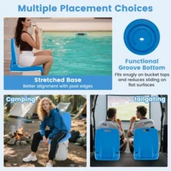 Costway Poolside Chair For Edge Of Pool With Back Support & Handles Portable Picnic Chair White/Blue/Pink/Green -Costway GUEST cba95120 5d67 4dc2 8ae2 653585c0364f
