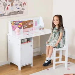Costway Kids Desk And Chair Set Study Writing Workstation With Bookshelf & Bulletin Board 13 Costway Kids Desk And Chair Set Study Writing Workstation With Bookshelf & Bulletin Board -Costway GUEST cc2bdfe8 e3db 4483 80e2 770d8da3260d