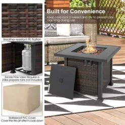 Costway 9 PCS Patio Furniture Set With 32" Fire Pit Table 50,000 BTU Square Propane Fire Pit Black/Grey/Navy/Red/Turquoise/White 21 Costway 9 PCS Patio Furniture Set With 32" Fire Pit Table 50,000 BTU Square Propane Fire Pit Black/Grey/Navy/Red/Turquoise/White -Costway GUEST cc8d2b08 6cf3 45c0 95e6 1d141021fd5b