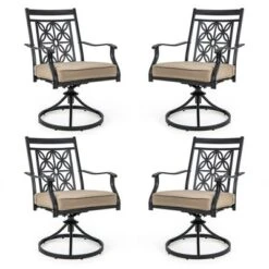 Costway Patio Swivel Chair Outdoor Bistro Dining Chair Blossom Pattern Backrest 21 Costway Patio Swivel Chair Outdoor Bistro Dining Chair Blossom Pattern Backrest -Costway GUEST ccf54113 ed0c 448c b6c8 396389e9115c
