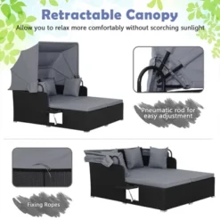 Costway Patio Rattan Daybed Lounge Retractable Top Canopy Side Tables Cushions 17 Costway Patio Rattan Daybed Lounge Retractable Top Canopy Side Tables Cushions -Costway GUEST cd11c2a0 efb8 499e ab11 382fff4f0fbb