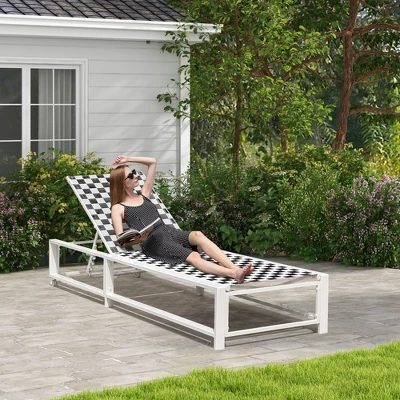 Costway Patio Lounge Chair Chaise Adjustable Reclining Chair Garden Deck Wheel 5 Costway Patio Lounge Chair Chaise Adjustable Reclining Chair Garden Deck Wheel - Image 4
