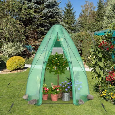 Costway 5.5'x 5.5'x 6' Portable Mini Garden Greenhouse With Window & Roll-up Zippered Door 10 Costway 5.5'x 5.5'x 6' Portable Mini Garden Greenhouse With Window & Roll-up Zippered Door - Image 8