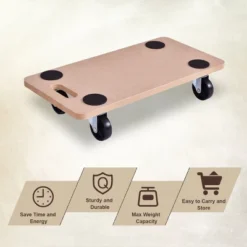 Costway 4pc 440lbs Platform Dolly Rectangle Wood Utility Cart Wheeled Moving Transporter -Costway GUEST ce2846e0 3e5a 4692 bd7a 7b5a666415b2