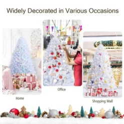 Costway 6ft White Iridescent Tinsel Artificial Christmas Tree W/ 792 Branch Tips -Costway GUEST cf0d0a3a b8d5 4b23 b12d 5af948703c2a