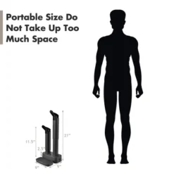 Costway 2-Shoe Electric Shoe Dryer Warmer Portable Adjustable Boots Socks Gray