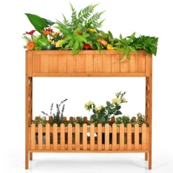 Costway 2-Tier Raised Garden Bed Elevated Wood Planter Box For Vegetable Flower Herb -Costway GUEST cfbfebda 7960 4135 bf36 9ef2f4f2f677