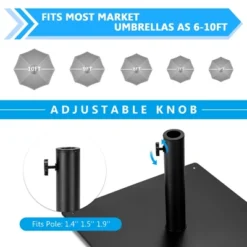Costway 36LBS Square Umbrella Base Stand Weighted Patio Market Umbrellas Black -Costway GUEST cfcb0e86 8527 4d01 843b 7e59a79d7cca