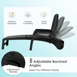 Costway Set Of 2 Patio Adjustable Chaise Lounge Chair Folding Sun Lounger Recliner Grey/Black/Coffee/Turquoise -Costway GUEST d03b4acb 237f 40f6 91e3 d58e2fd26edb