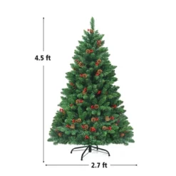 Costway 4.5Ft6.5Ft7.5Ft Pre-lit Hinged Christmas Tree W/ Pine Cones Red Berries And 300450450 LED Lights -Costway GUEST d058eabe d264 4113 bbf7 b199d05ff7e4