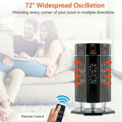 Costway 1500W Portable Oscillating Ceramic Tower Heater W/ Timer Remote Control Room Use -Costway GUEST d09f7ede 5848 480a a4cb e56d0c548897