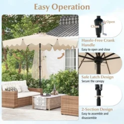 Costway 9 FT Patio Umbrella 2-Tier Market Table Umbrella With Sun-Protective Canopy Beige/Navy/Gray/Brown/Turquoise 19 Costway 9 FT Patio Umbrella 2-Tier Market Table Umbrella With Sun-Protective Canopy Beige/Navy/Gray/Brown/Turquoise -Costway GUEST d0d27ea9 cf28 4473 b6a3 382ebb92e169
