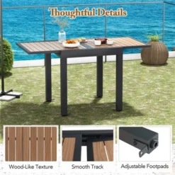 Costway 31.5"-63" Extendable Patio Table L-shaped Brace Included For Fixation Outdoor -Costway GUEST d0d3699e 5b5e 476a 952f aa95e0381d5b
