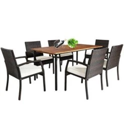 Costway 7PCS Patio Rattan Dining Set Table Top W/Umbrella Hole 19 Costway 7PCS Patio Rattan Dining Set Table Top W/Umbrella Hole -Costway GUEST d0e999d4 44cc 43ea b340 c66de1582451