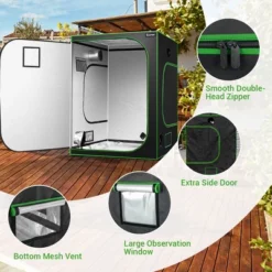 Costway 5x5 Grow Tent, 60''x60''x80'' High Reflective Mylar W/Observation Window GrayBlack 17 Costway 5x5 Grow Tent, 60''x60''x80'' High Reflective Mylar W/Observation Window GrayBlack -Costway GUEST d0fb3d07 1232 46ac a3d6 c25eec722b48