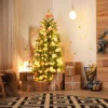 Costway 5/6/7 Ft Pre-lit Artificial Pencil Christmas Tree Hinged Fir PVC Tree With 150/250/350 LED Lights -Costway GUEST d1320940 1605 4b91 ab27 be2c251ba8f7
