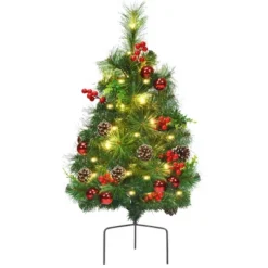 Costway Set Of 2 Pre-lit Christmas Trees 24in Battery Powered Pathway Outdoor Decoration -Costway GUEST d258f0d3 a7ac 4d5e 9b9c faa9e4e5d0ae