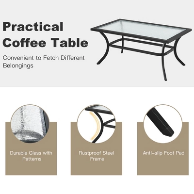 Costway 4 PCS Patio Furniture Set Cushion Sofa Loveseat Sectional Garden Deck Poolside 10 Costway 4 PCS Patio Furniture Set Cushion Sofa Loveseat Sectional Garden Deck Poolside - Image 8